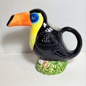 Lord & Taylor Charming Vintage Ceramic Parrot Pitcher Very RARE